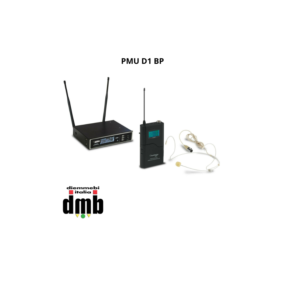 PMU D1 BP - AUDIO DESIGN PRO - Radiomicrofono True Diversity 100 Ch UHF - 1 Body pack con microfono ad archetto