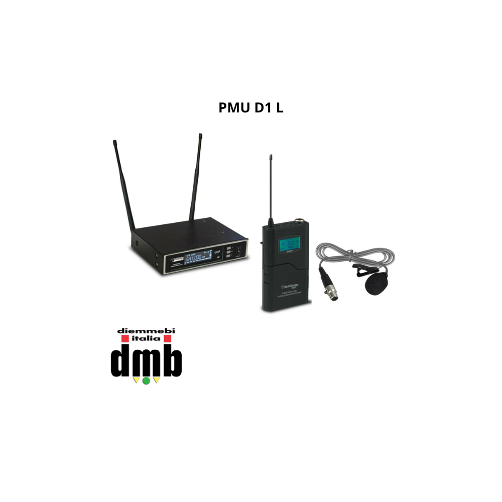 PMU D1 L - AUDIO DESIGN PRO - Radiomicrofono True Diversity 100 Ch UHF - 1 Body pack con microfono a Lavalier