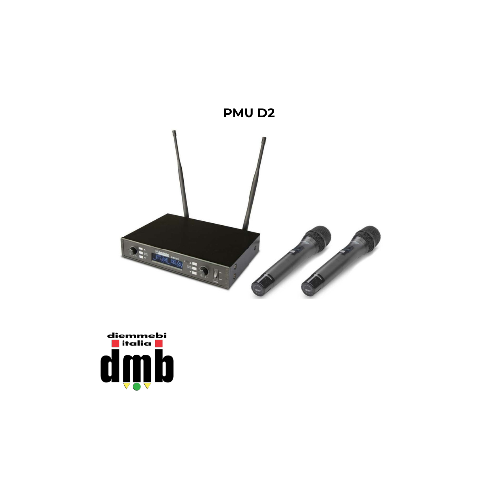 PMU D2 - AUDIO DESIGN PRO - Radiomicrofono True Diveristy a 2 canali UHF con 2 microfoni