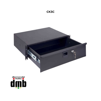 Cassetto rack 19" 3 unità, con chiusura a chiave MD ITALY MD ITALY CK3C (D7842)