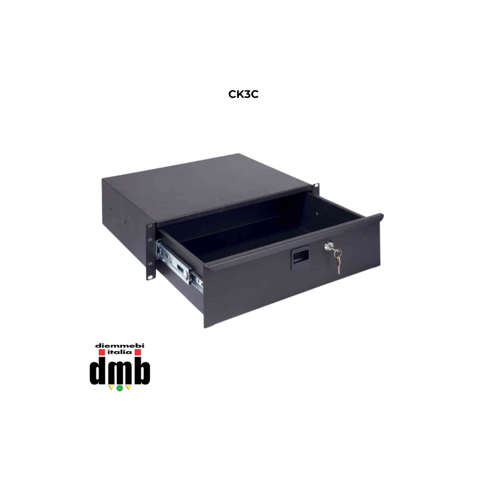 Cassetto rack 19" 3 unità, con chiusura a chiave MD ITALY MD ITALY CK3C (D7842)