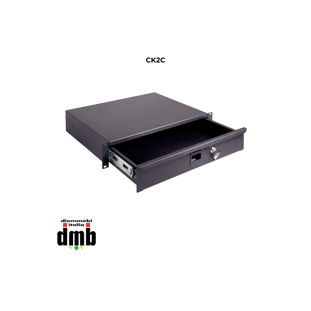 MD ITALY - CK2C - Cassetto rack 19" 2 unità con chiusura a chiave