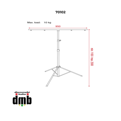 SHOWGEAR - 70102/4 - Confezione da 4 supporti per luci Light Stand ECO (10kg)