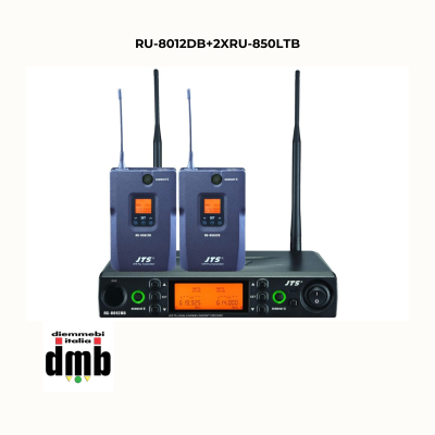 JTS - RU-8012DB+2XRU-850LTB - Sistema UHF PLL composto da: 2 trasmettitori bodypack e ricevitore a doppio canale