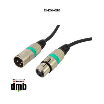 DMX0-05G- CAVO PROFESSIONALE dmx 3 poli mt 5 xlr 3 pin M/F