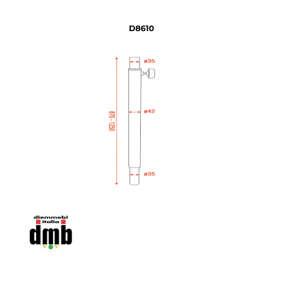 SHOWGEAR - D8610 - Tubo distanziatore Mammoth da 35 mm- 90-128 cm - carico massimo 50 kg