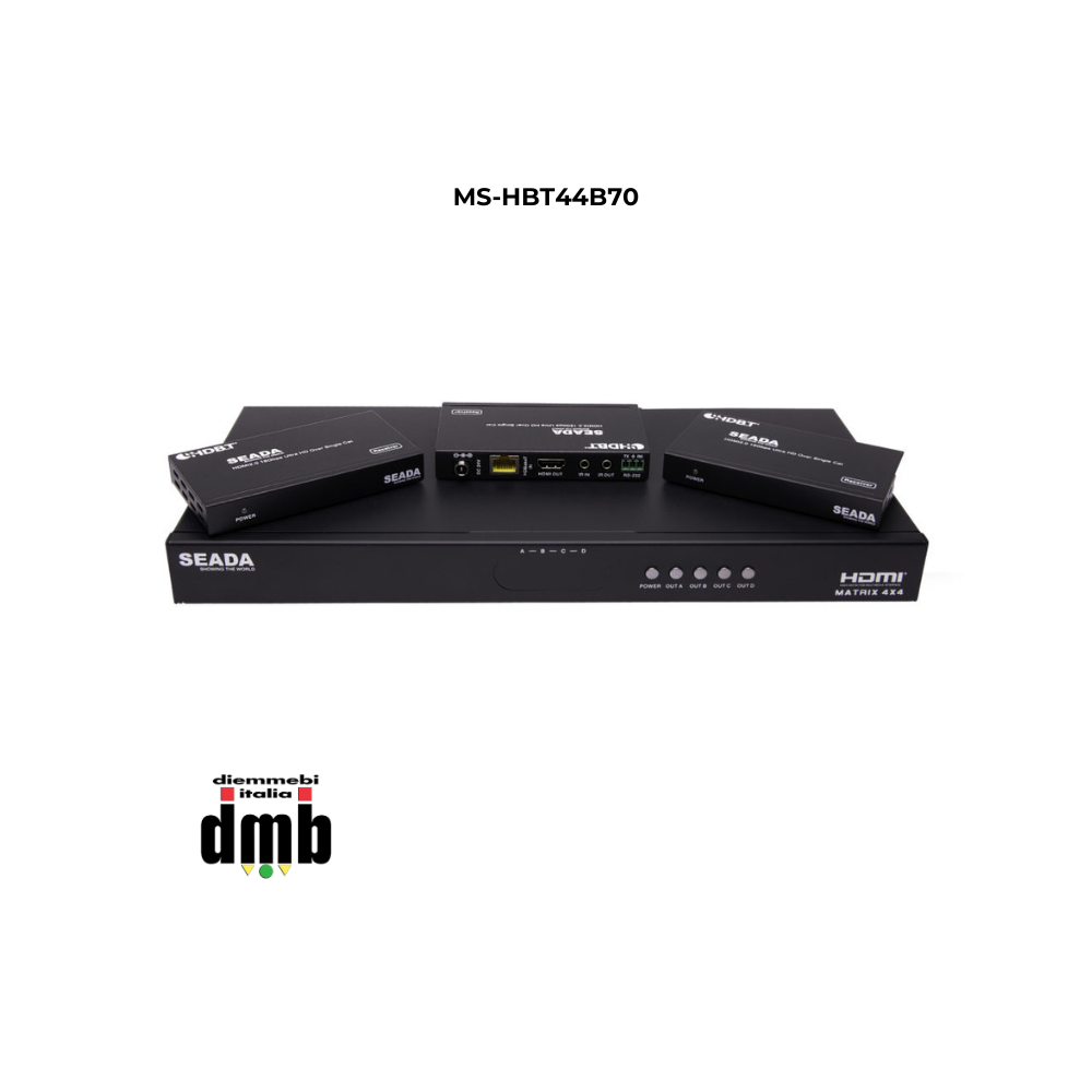 SEADA- MS-HBT44B70 - Matrice 4X4 HDMI 18 Gbps su HDBaseT