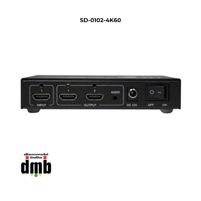 SEADA- SD-0102-4K60- Splitter 1×2 HDMI 2.0 4K60 con audio, ridimensionamento e gestione EDID
