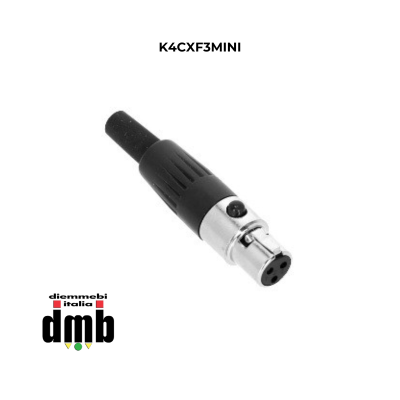ADAM HALL - K4CXF3MINI - Connettore MINI  XLR femmina a 3 poli nero volante per levalier /  Headset