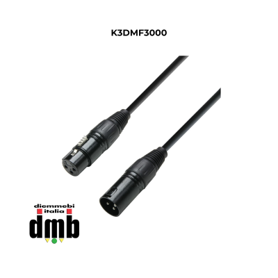 ADAM HALL - K3DMF3000 - Cavo DMX XLR maschio a XLR femmina 3 poli, 30 metri - 3 STAR DMF 3000