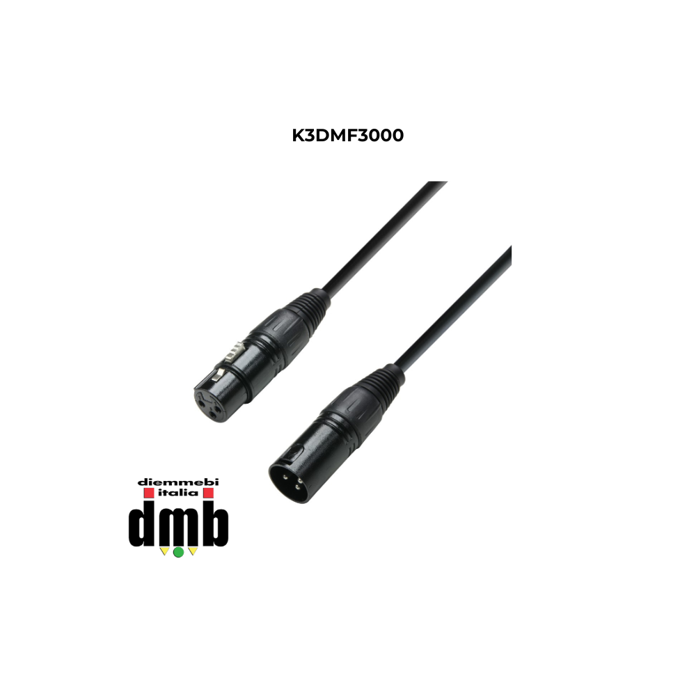 ADAM HALL - K3DMF3000 - Cavo DMX XLR maschio a XLR femmina 3 poli, 30 metri - 3 STAR DMF 3000 ADAM HALL - K3DMF3000 - Cavo DMX XLR maschio a XLR femmina 3 poli, 30 metri - 3 STAR DMF 3000