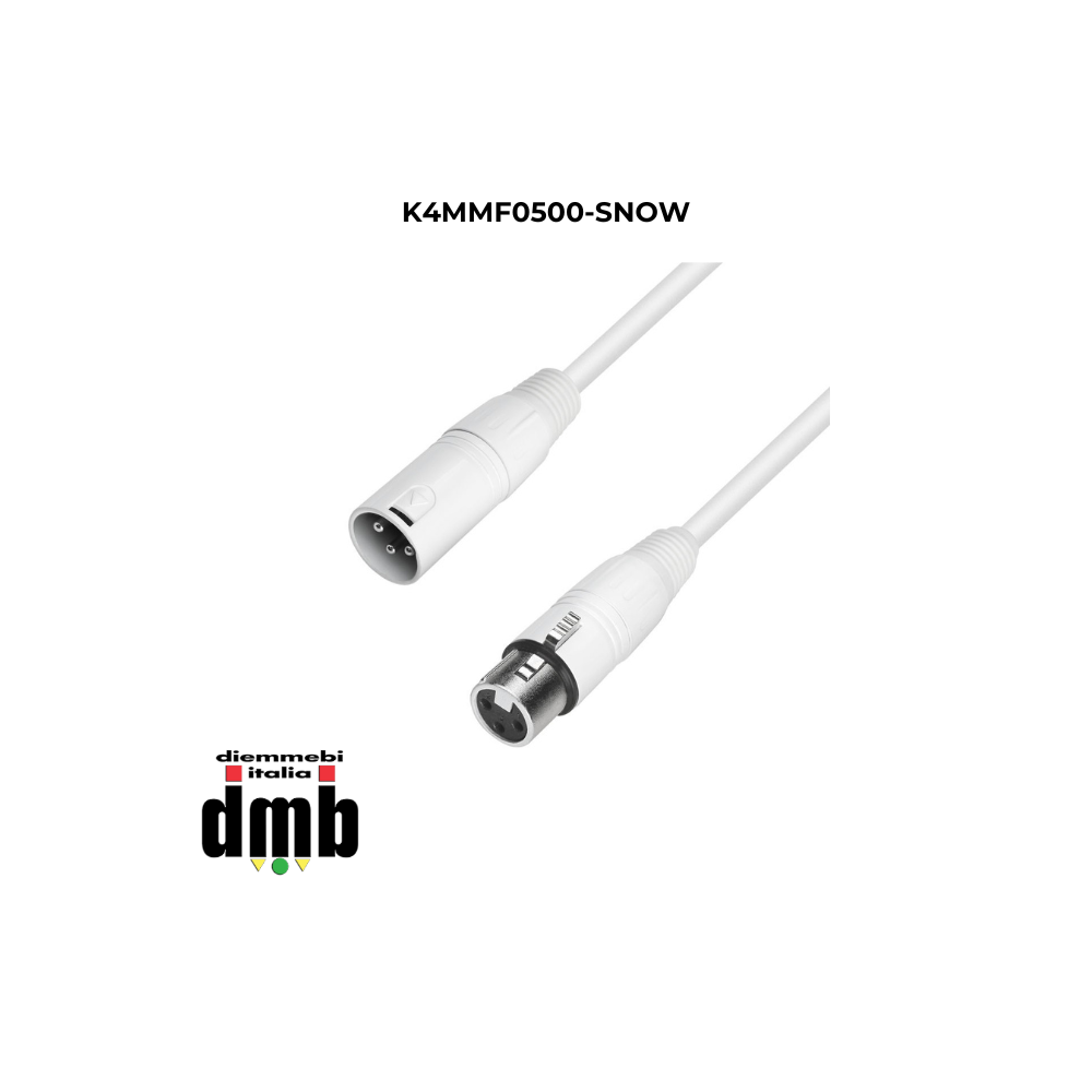 ADAM HALL - K4MMF0500-SNOW - Cavo microfono XLR maschio a XLR femmina 5 m bianco