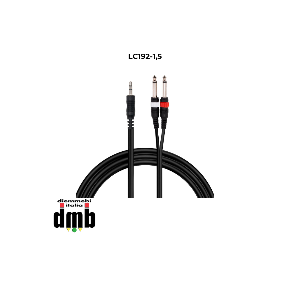 SINEXTESIS - LC192-1,5 - Cavo 1x Mini Jack Stereo 3,5 mm - 2x Jack 1,5 mt.