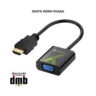 TECHLY - IDATA HDMI-VGA2A - Cavo Convertitore Adattatore da HDMI™ a VGA 1920x1200 con Audio 3.5"