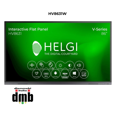 HELGI - HV8631W - Monitor Interattivo 86" V Series RDM-Ready +Wi-Fi