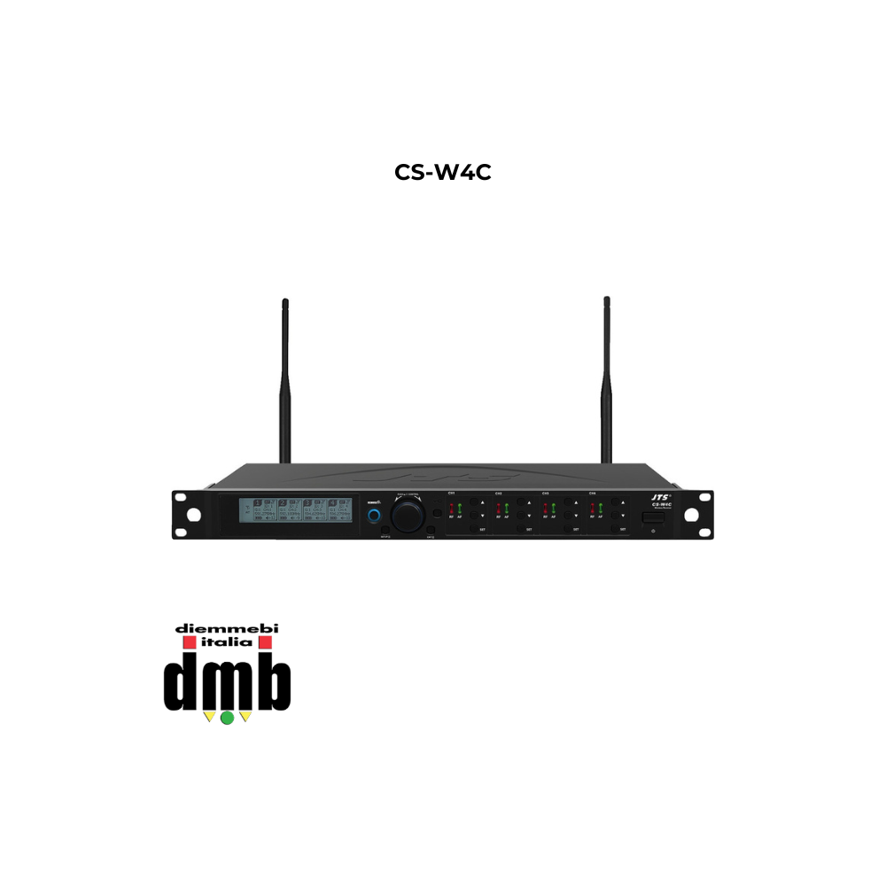 JTS - CS-W4C - 43581 - Ricevitore a banda larga UHF PLL diversity a 4 canali per sistema di conferenza