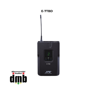 JTS - E-7TBD - 43566 - Trasmettitore tascabile UHF PLL con microfono lavalier