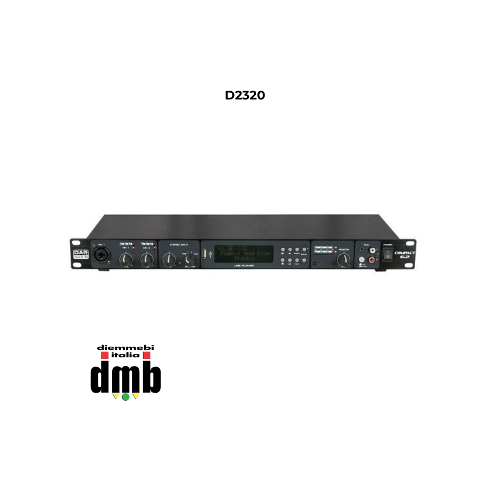 DAP - D2320 - Mixer audio da installazione rack 1U 6 canali 2 zone con USB COMPACT 6.2