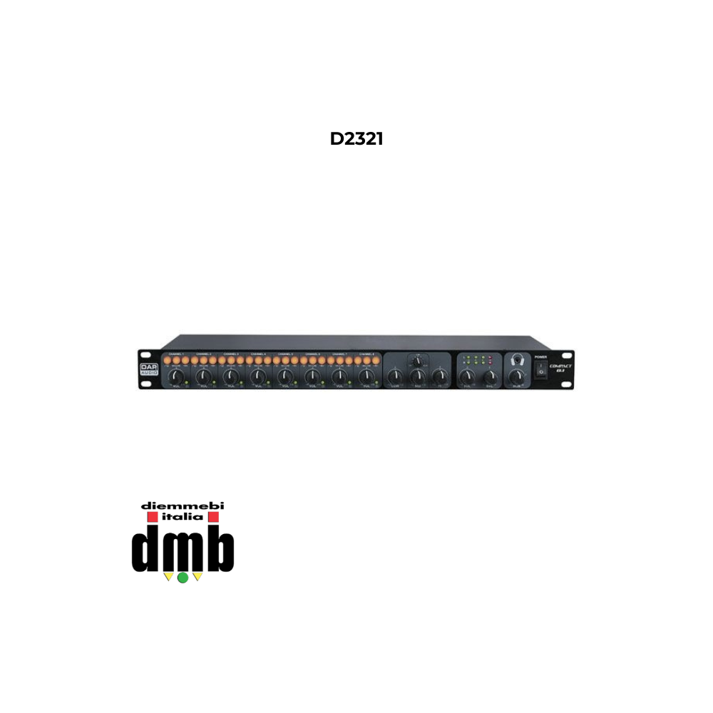 DAP - D2321 - Mixer audio da installazione rack 1U 8 canali 1uscita COMPACT 8.1