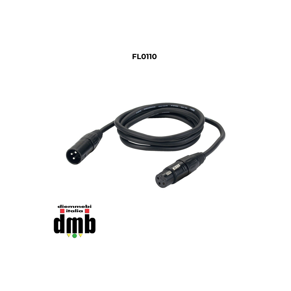 DAP AUDIO - FL0110 - Cavo microfono bal. XLR/M 3P a XLR/F 3P da 10 m