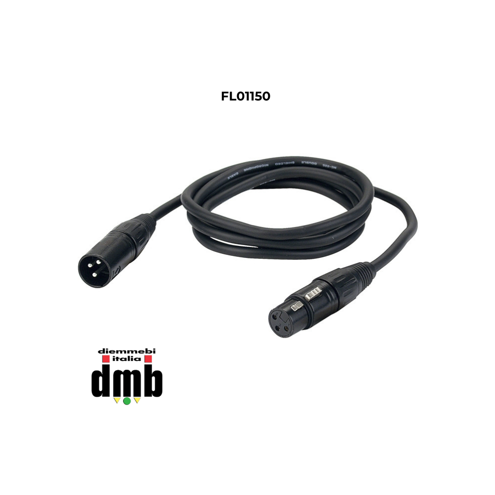 DAP AUDIO - FL01150 - Cavo microfonico XLR/M 3P - XLR/F 3P da 1,5 m
