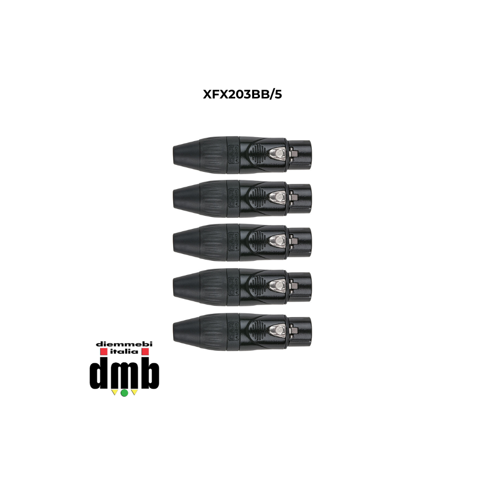 DAP AUDIO - XFX203BB/5 - Confezione da 5 Connettori femmina XLR 3 poli