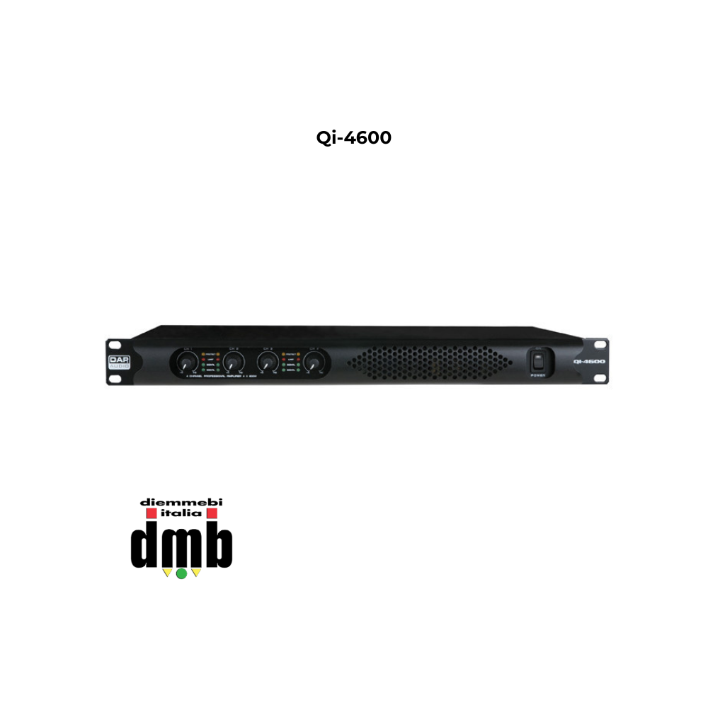 DAP AUDIO - Qi-4600 - Amplificatore da 4 X 600W adatto a diffusori serie Xi