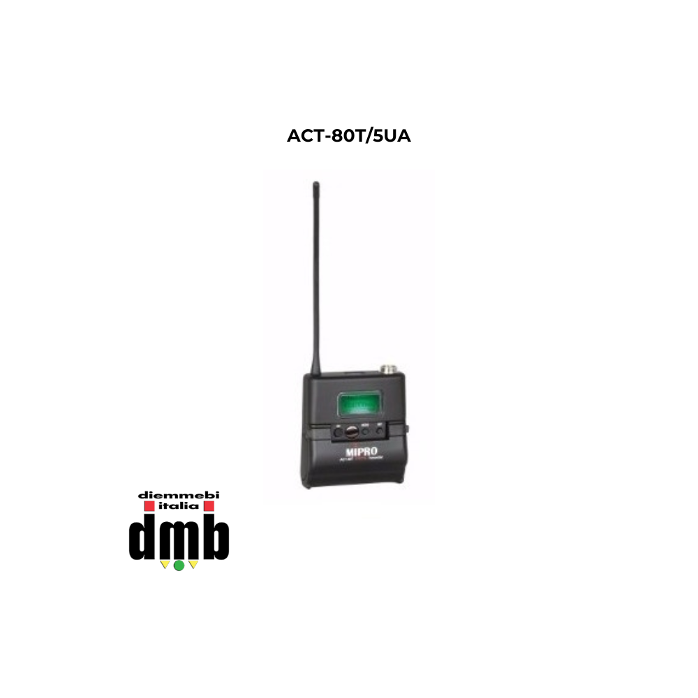 MIPRO - ACT-80T/5UA - Trasmettitore beltpack da 64 MHz di banda per Telecamere