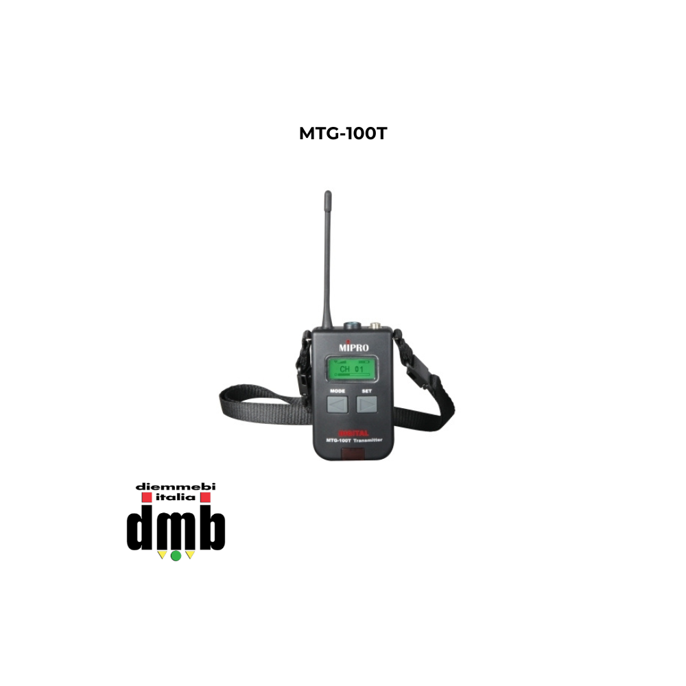 MIPRO - MTG-100T - Trasmettitore digitale 16 canali UHF con Batteria Litio Polimero