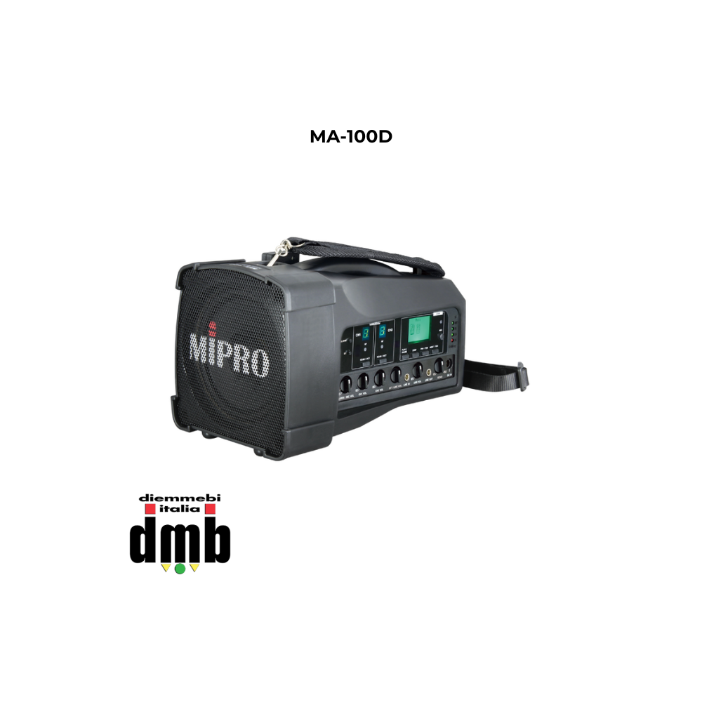 MIPRO - MA-100D - Amplificazione portatile 50/85W Megafono wireless personale compatto a doppio canale