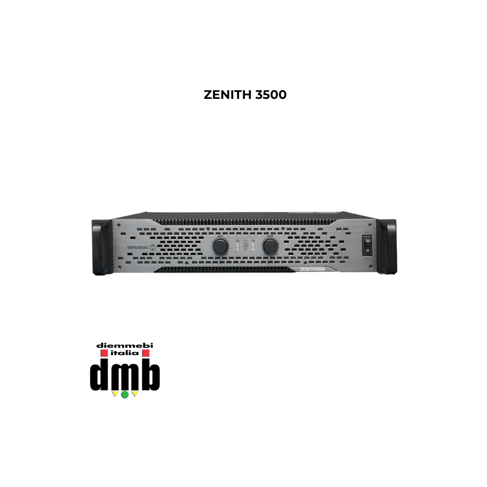 WORK - ZENITH 3500 - Ampliﬁcatore audio 2 canali da 1750 W @ 4 Ohm classe D