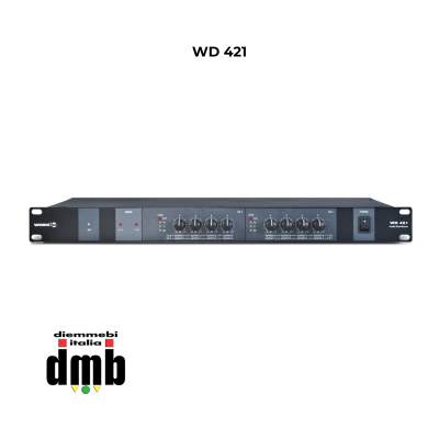 WORK - WD 421 - Distributore di segnale audio con 2 ingressi e 8 uscite