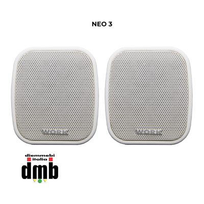 WORK - NEO 3 - Coppia di Altoparlante passivo 20 W @ 8 Ohm, 10 W @ L100V Bianco o nero