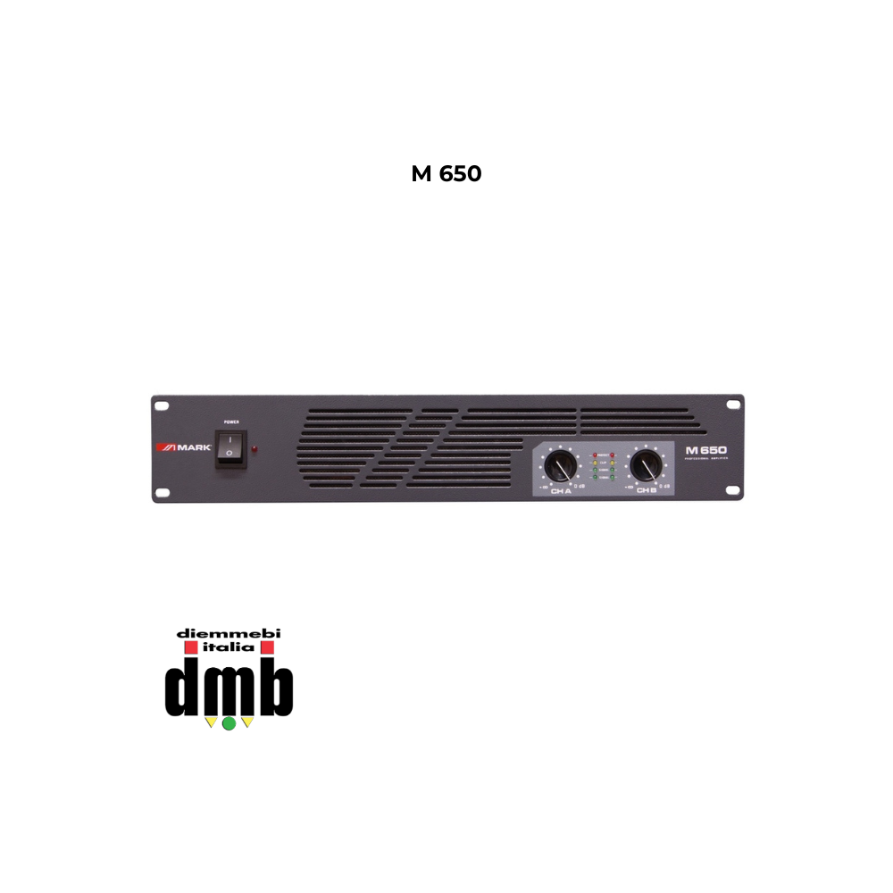 MARK - M 650 - Amplificatore di potenza 2 x 320W @ 4 Ohm, Rack 19 "- 2 unità