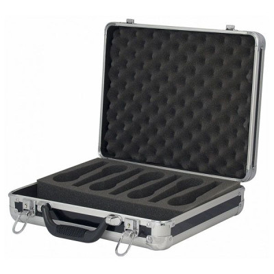 SHOWGEAR - D7304 - Valigia Flight-case per 7 microfoni con spazio accessori