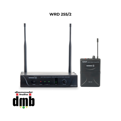 WORK - WRD 255/2 - Sistema wireless UHF con microfono da bavero.