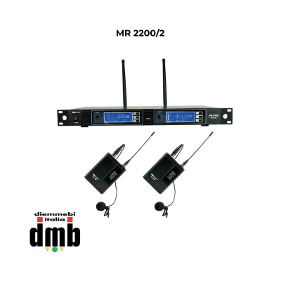 WORK - MR 2200/2 - Sistema wireless Diversity con 2 microfoni da bavero