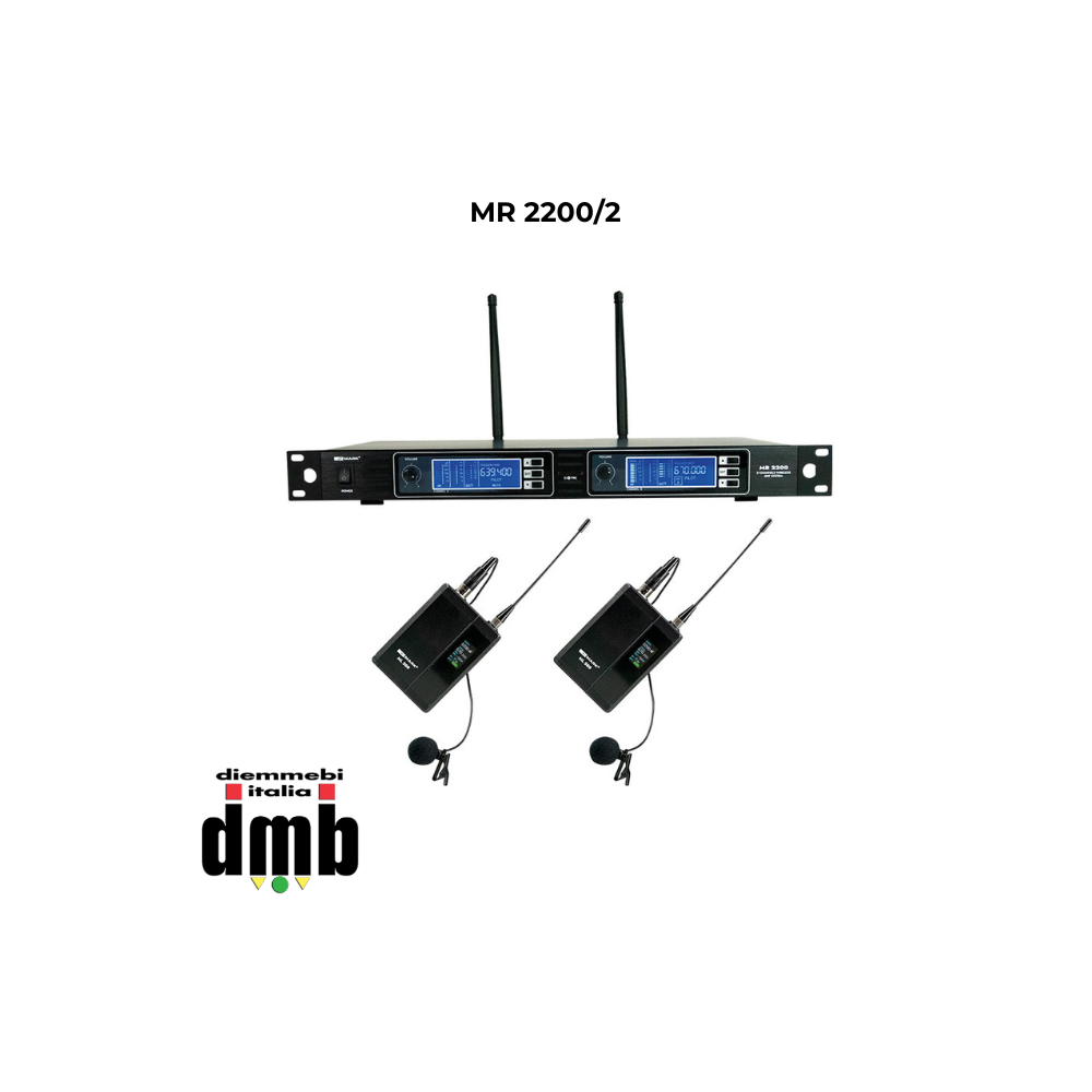 WORK - MR 2200/2 - Sistema wireless Diversity con 2 microfoni da bavero