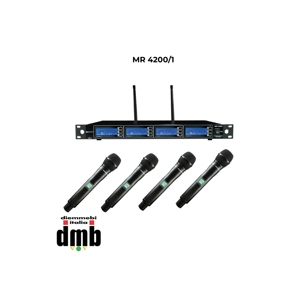 WORK - MR 4200/1 - Sistema wireless quadruplo con 4 microfoni palmari