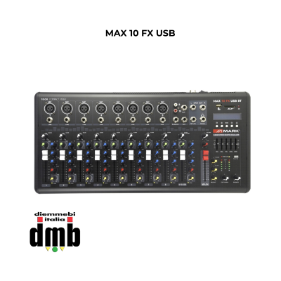 MARK - MAX 10 FX USB - Mixer a 8+1 canali. Lettore/Registratore