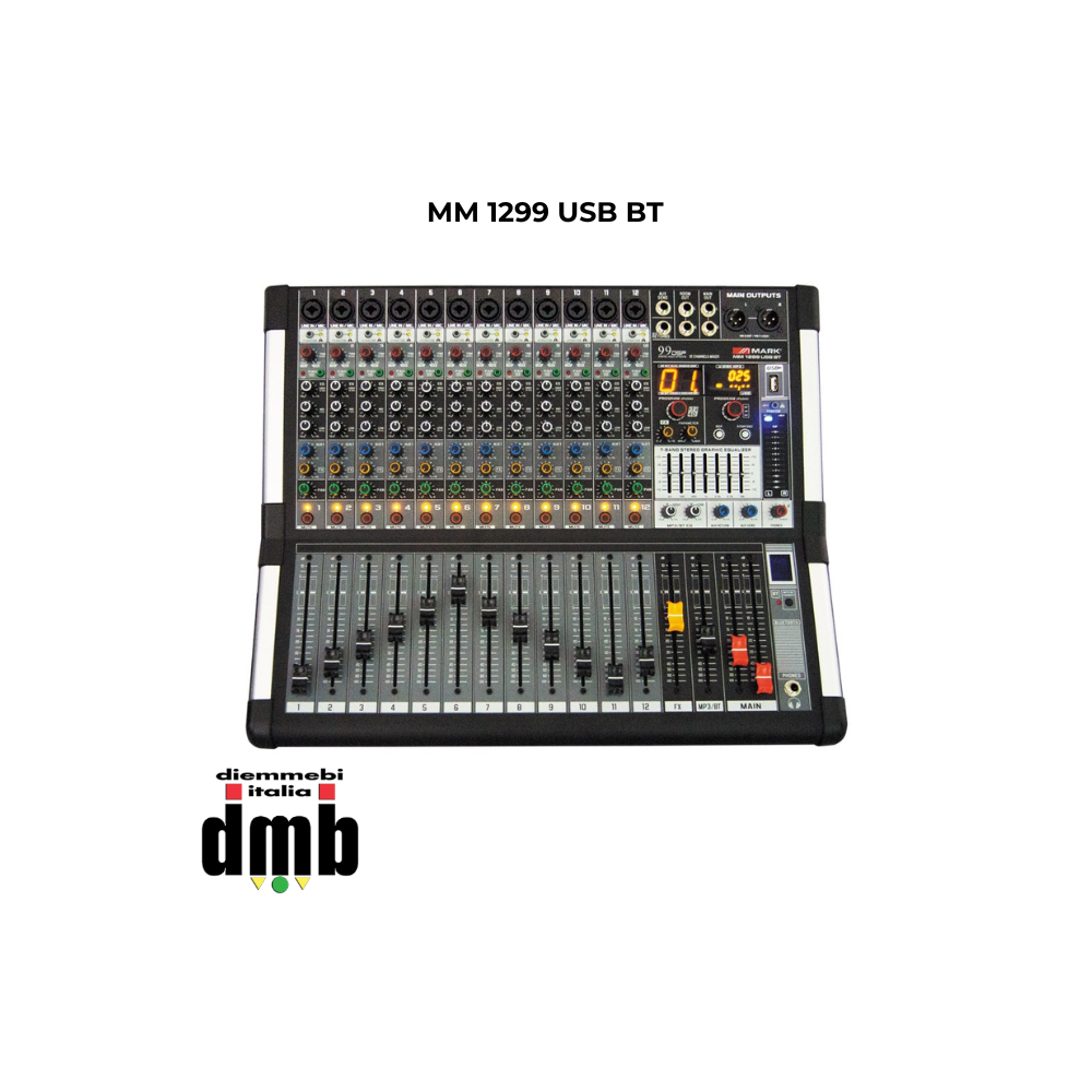 MARK - MM 1299 USB BT - Mixer audio 12 canali USB BT