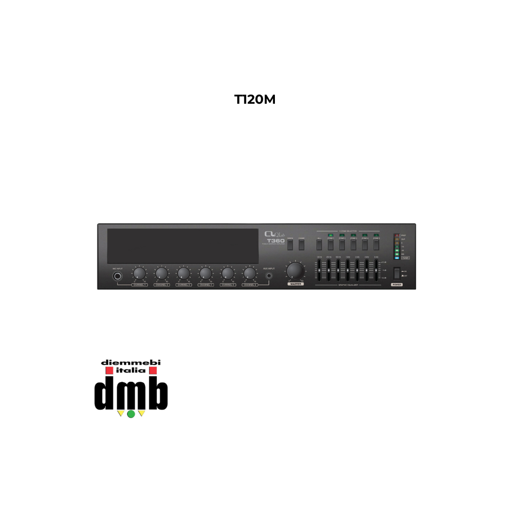 QLAB - T120M - Mixer/Amplificatore digitale con 5 Zone selezionabili