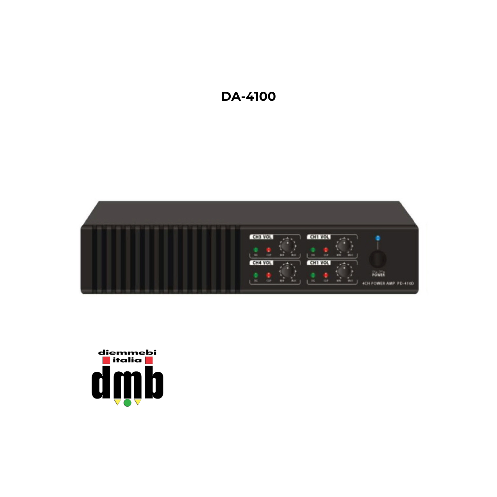 QLAB - DA-4100 - Mini Ampliﬁcatore in classe D 4 canali da 100W