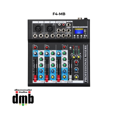 SINEXTESIS - F4-MB - Mixer audio 4 canali MP3 USB BT con effetto analogico