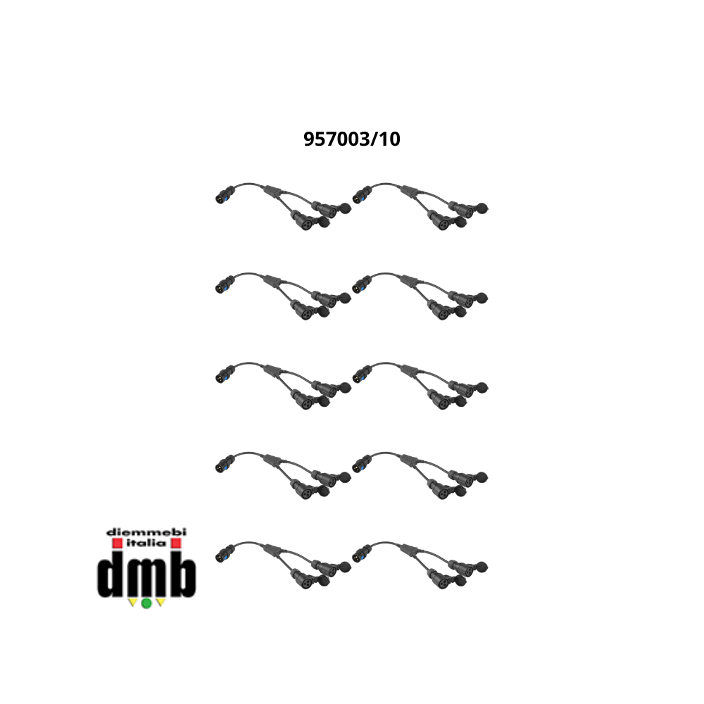 GDE - 957003/10 - Confezione da 10 cavi splitter per il collegamento di due utenze ad un unica presa di alimentazione