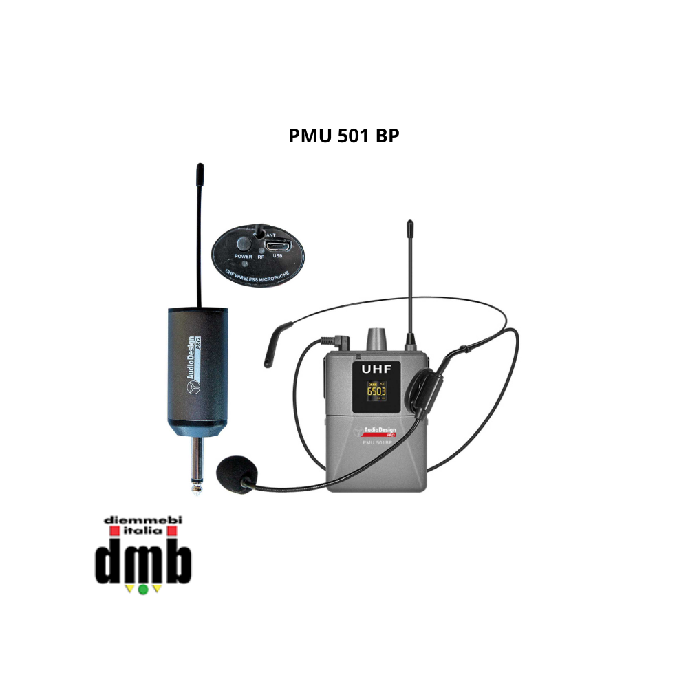 AUDIODESIGN - PMU 501 BP - Microfono Wireless ad archetto con body pack