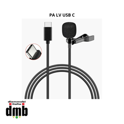 AUDIODESIGN PRO - PA LV USB C - Microfono a filo per Smartphone - Tablet o PC, con connessione USB C