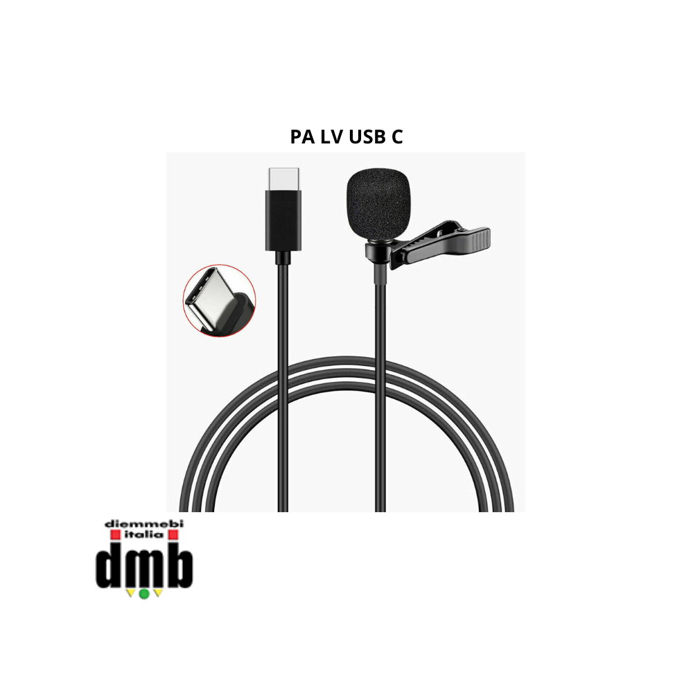 AUDIODESIGN PRO - PA LV USB C - Microfono a filo per Smartphone - Tablet o PC, con connessione USB C