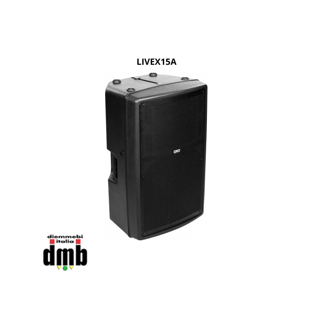 DAD - LIVEX15A - Diffusore attivo bi-amplificato in classe D+AB, 2 vie 450 W+50 W, 128db SPL