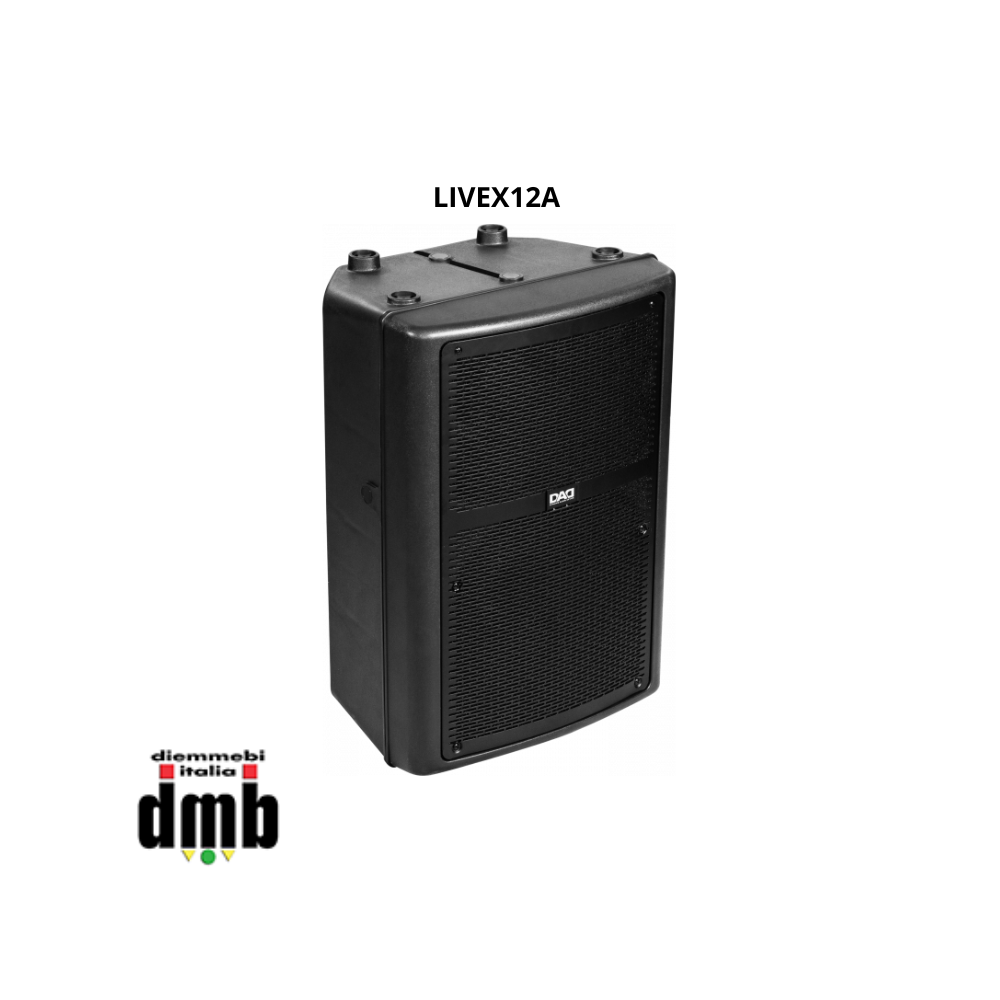 DAD - LIVEX12A - Diffusore attivo bi-amplificato in classe D+AB, 2 vie 450 W+50 W, 126db SPL